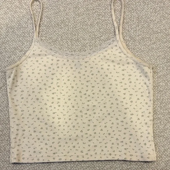 Brandy Melville Cream Floral Camisole - Picture 3 of 3